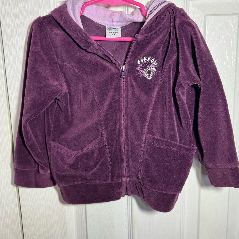 So Cute! OshKosh B'gosh Violet Zip-Up Hoodie 3T